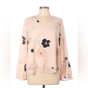 Like New Lauren Conrad Women’s Blouse, Size L, Pink, 32.5”C, 24.25”L, 100% Poly